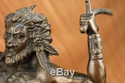 Signée Bronze Sculpture Mythologie Art Centaure Très Détaillé Statue Sur Marbre