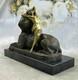 Sign&eacute;e Bronze Sculpture Sphinx Chair Nymphe Mythologie Statue Sur Marbre Base
