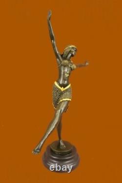 Signée Chair Danseuse Chiparus Bronze Sculpture Statue Art Figurine Marbre