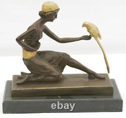 Signée Danseur Danseuse Avec Pose Bronze Sculpture Figurine Statue Marbre Art Nr