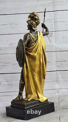 Signée Drouot Romain Soldat Buste Bronze Sculpture Marbre Base Figurine Art Déco