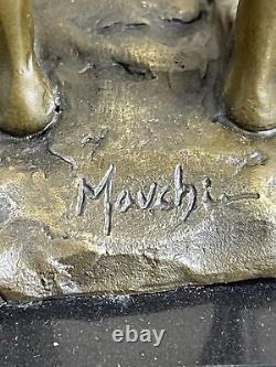 Signée Fait Depict De Chair Gay Homme Bronze Sculpture Marbre Figurine Base