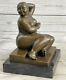Signée Fernando Botero Jeune Fille Bronze Sculpture Sur Marbre Base Moderne Art