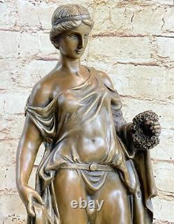 Signée Français Bronze Sculpture Par Moreau Érotique Art Déco Marbre Socle Décor