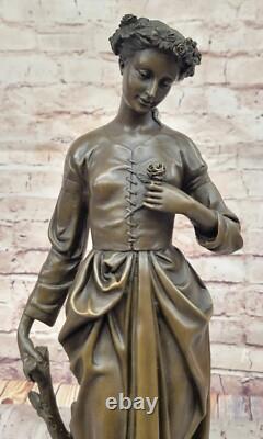 Signée Français Foire Bronze Sculpture Art Déco Marbre Figurine Base Solde