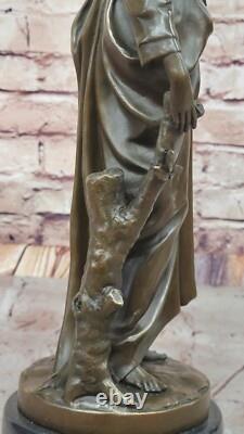 Signée Français Foire Bronze Sculpture Art Déco Marbre Figurine Base Solde