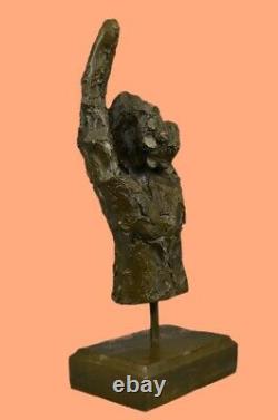Signée Français Porte-Bonheur Bronze Sculpture Art Déco Large Marbre Base Figure
