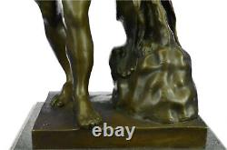 Signée Glycon Bronze Statue Hercules Grec Mythe Chair Marbre Base Solde