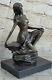 Signée Haute Qualité Aldo Vitaleh Art Bronze Chair Fille Marbre Socle Statue