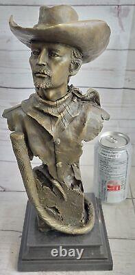 Signée Kamiko Cowboy Western Bronze Sculpture Statue Marbre Base Figurine Deal