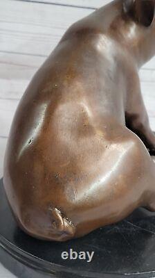 Signée Mene Porky Cochon Bronze Sculpture Animal Ferme Marbre Base Figure Ouvre