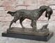Sign&eacute;e Moigniez Chasse Chien W / Quail Bronze Sculpture Sur Marbre Socle