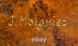 Signée Moigniez Marsh Canard Bronze Statue Sculpture Marbre Base Art Déco