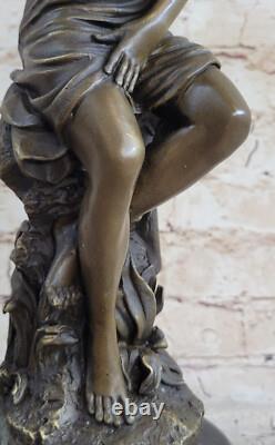 Signée Moreau, Bronze Statue Femelle Chair Ange Art Déco Marbre Figurine Large