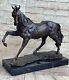 Signée Original Arabe Cheval Bronze Sculpture Art Moderne Marbre Figurine Figure