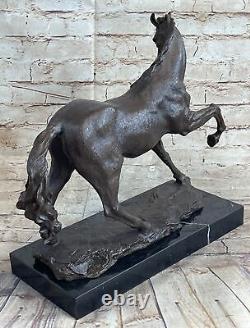 Signée Original Arabe Cheval Bronze Sculpture Art Moderne Marbre Figurine Figure