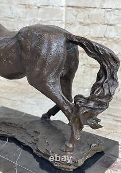 Signée Original Arabe Cheval Bronze Sculpture Art Moderne Marbre Figurine Figure