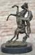 Sign&eacute;e Original Art D&eacute;co &Eacute;levage Cheval Bronze Sculpture Marbre Socle Statue
