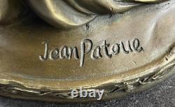 Signée Original Floral Déesse Bougeoir Bronze Marbre Sculpture Statue Affaire