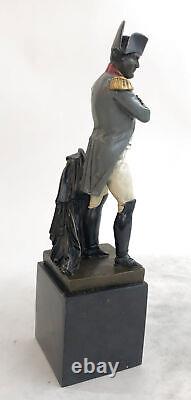 Signée Original Frech Empereur Napoléon Bronze Statue Art Déco Marbre Figurine