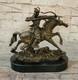 Sign&eacute;e Original Kamiko Japonais Samoura&iuml; Guerrier Bronze Marbre Sculpture Ouvre