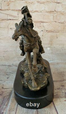 Signée Original Kamiko Japonais Samouraï Guerrier Bronze Marbre Sculpture Ouvre