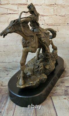 Signée Original Kamiko Japonais Samouraï Guerrier Bronze Marbre Sculpture Ouvre