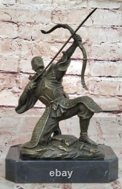 Signée Original Kamiko Japonais Samouraï Guerrier Bronze Marbre Sculpture Statue