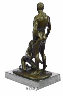 Signée Original Mavchi Oral Pleasure Masterpiece Bronze Sculpture Marbre Statue