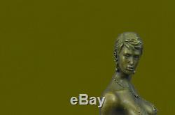 Signée Original Rigide Amazone Guerrier Bronze Sculpture Statue Marbre Figurine