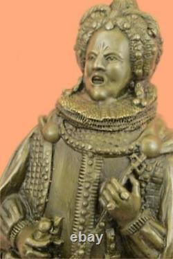 Signée Original Zengh Reine Elizabeth I Royal Marbre Base Sculpture Statue Solde