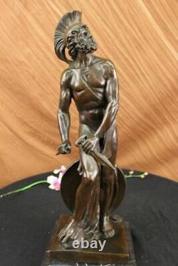 Signée Pierre Romain Legion Soldat Bronze Marbre Base Sculpture Figurine Ouvre