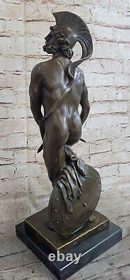 Signée Pierre Romain Legion Soldat Bronze Marbre Base Sculpture Figurine Statue