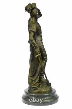 Signée Pizarro Romain Legion Soldat Bronze Sculpture Marbre Base Figurine Statue