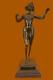 Signée Preiss Allemand Sensuelle Sexy Femme Bronze Marbre Statue Sculpture