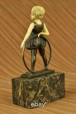 Signée Preiss Innocence Jeune Fille Bronze-Bone Marbre Sculpture Fonte uvre
