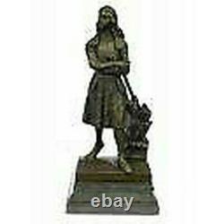 Signée, Saint Joan De Arc Bronze Marbre Sculpture Statue Figurine Figure