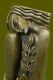 Signée Salvador Dali Abstrait Femme Bronze Marbre Figurine Base Fonte Décor