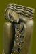 Signée Salvador Dali Abstrait Femme Bronze Marbre Figurine Base Fonte Figurine