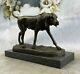 Signée Solide Bronze Foxhound Chien Sculpture Statue Main Fait Marbre Base Deal