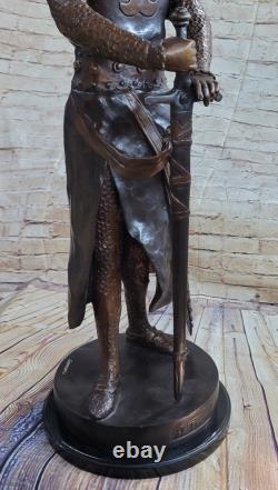 Signée Très Grand Grec Guerrier Bronze Sculpture Marbre Sculpture