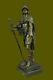 Signéepicaultromain Soldat Buste Bronze Sculpture Marbre Base Art Solde