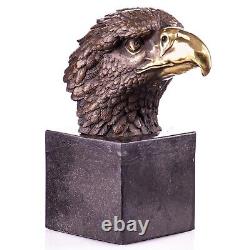 Statue Aigle avec bec d'or en Bronze sur un marbre noir d'après Milo