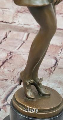 Statue Bronze Signée Preiss Bedtime Girl sur Socle Marbre