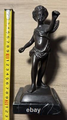 Statue En Bronze Sur Marbre Petit Garçon Signé