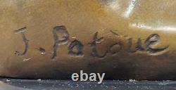 Statue Sculpture Bronze Marbre N° Bronze Signée Femme Nue Érotique