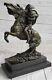 Statue Sculpture Cheval Napoleon Français Style Bronze Signée Marbre Base