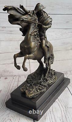 Statue Sculpture Cheval Napoleon Français Style Bronze Signée Marbre Base Art Nr