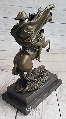 Statue Sculpture Cheval Napoleon Français Style Bronze Signée Marbre Base Art Nr