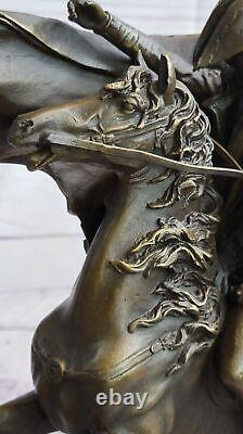 Statue Sculpture Cheval Napoleon Français Style Bronze Signée Marbre Base Art Nr